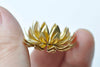 6 pcs Raw Brass Lotus Flower Beads Stamping Embellishments A510