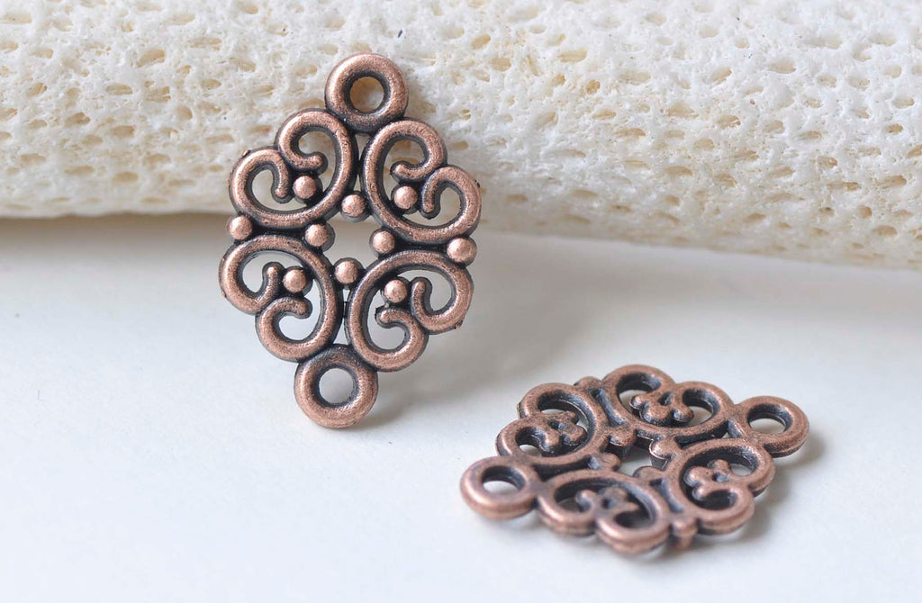Antique Copper Filigree Connector 13x20mm Set of 30 A7518