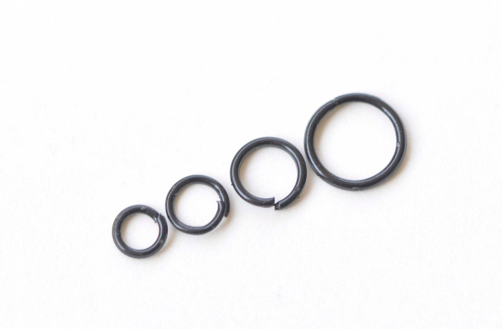 100 pcs E Coating Black Open Jump Rings 4mm/5mm/6mm/8mm
