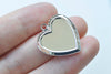 4 pcs Flat Back Bezel Heart Photo Memory Locket Pendants