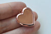 4 pcs Flat Back Bezel Heart Photo Memory Locket Pendants