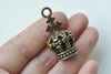 5 pcs Antique Bronze Large 3D Crown Charms 18x38mm A7793