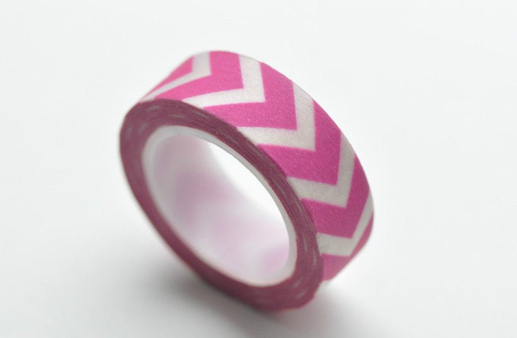 Pink Chevron Wave Washi Tape 15mm Wide x 10M Roll A12332