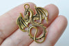 10 pcs Antique Gold Flying Dragon Charms Pendants 27x34mm A1088