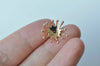 6 pcs 24K Champagne Gold Round Snap-Set Post Earring Post Studs A5924