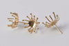 6 pcs 24K Champagne Gold Round Snap-Set Post Earring Post Studs A5924