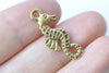 20 pcs Antique Gold Seahorse Charms Double Sided 10x24mm A8072