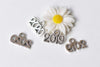 30 pcs Antique Silver New Year 2019 2020 Charms 10x13mm