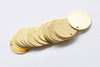 20 pcs Raw Brass Flat Round Blank Disc Coin Charms A5715