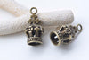 5 pcs Antique Bronze Large 3D Crown Charms 18x38mm A7793