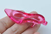 10 pcs Acrylic Clear Pink Blue High Heel Shoes Charms Pendants Mixed Color
