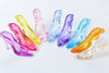 10 pcs Acrylic Clear Pink Blue High Heel Shoes Charms Pendants Mixed Color