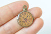 10 pcs Antique Bronze Enamel Clock Charms Size 20x25mm A7170