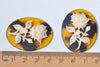 Gorgeous 1 pc Resin Rose Flower Oval Cameo Cabochon 30x40mm A7061