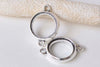 Antique Silver Double Sided Cabochon Connector Settings Set of 10 A3609