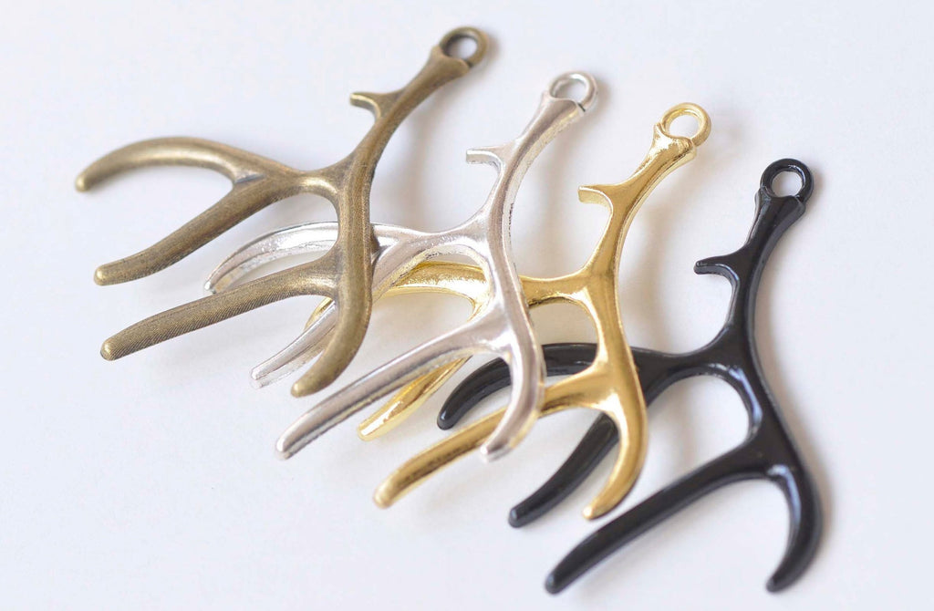 Antler Deer Horn Pendants Charms Set of 6