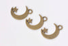 20 pcs Antique Bronze Crescent Moon Star Charms 11x17mm A7448