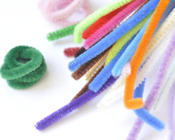 Chenille Stems Pipe Cleaner Tinsel Stems Wired Sticks Set of 6