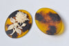 Gorgeous 1 pc Resin Rose Flower Oval Cameo Cabochon 30x40mm A7061