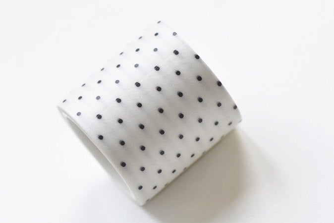 Retro Wide Black Polka Dots Adhesive Washi Tape 40mm Wide x 5M Roll A12805