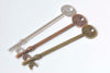 Antique Bronze/Copper/Silver Key Pendants Charms HEAVY Set of 5