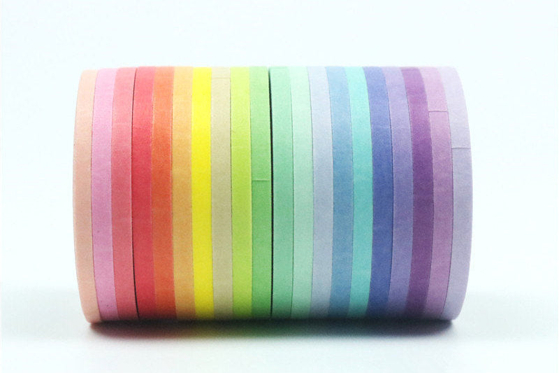 Scrapbooking Tape Colorful Washi Tape Full Set, Rainbow Card Scrapbooking Tape, Gift Wrapping Tape Set of 20 A13182