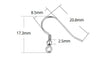 4 pcs (2 Pairs) Solid 925 Sterling Silver Ball Earring Hook Earwires Findings