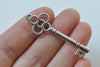 20 pcs Antique Silver Key Charms Jewelry Making Supplies 15x46mm A8677