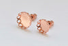 10 sets Anti Tarnish Rose Gold Ear Stud Earring Posts Scalloped Edge Bezel Size 10mm/12mm