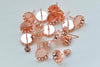 10 sets Anti Tarnish Rose Gold Ear Stud Earring Posts Scalloped Edge Bezel Size 10mm/12mm