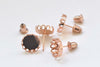 10 sets Anti Tarnish Rose Gold Ear Stud Earring Posts Scalloped Edge Bezel Size 10mm/12mm