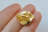24K Gold Perforated Sieve Bezel Cup Ear Clips Findings Match 16mm Cabochon Set of 10 A5999