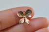 Silver/Champagne Gold Four Petal Butterfly Flower Charms With Back Loop Set of 6