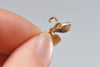 Silver/Champagne Gold Four Petal Butterfly Flower Charms With Back Loop Set of 6