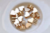 Tiny Blank Heart Spacer Beads Anti Tarnish 24K Champagne Gold Charms 4.5x5mm/6x7mm