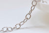 16ft (5m) Silvery Gray Platinum Steel Oval Cable Chain 4.5x6mm Unsoldered Open Links A6405