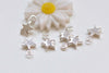 Platinum Blank Star Charms 7x10mm Set of 10 A4879