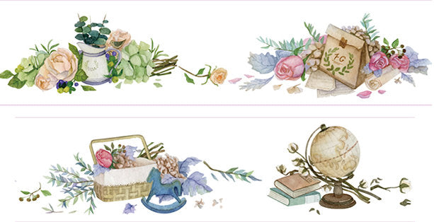 Flower Wreath Washi Tape Flowers Decorative Tape 30mm wide x 3M A12685