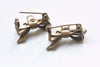 10 pcs Brass Bow Safety Pin Brooch Findings 17x28mm