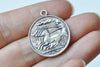 Antique Silver Roman Coin Greek Warrior Round Pendant Charms Small Size 23mm Set of 10 A5332