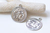 Antique Silver Roman Coin Greek Warrior Round Pendant Charms Small Size 23mm Set of 10 A5332