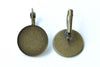 Round Cabochon Earring Settings French Earwire Bezel Sawtooth Edge Set of 10