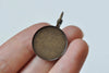 Round Cabochon Earring Settings French Earwire Bezel Sawtooth Edge Set of 10