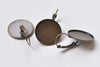 Round Cabochon Earring Settings French Earwire Bezel Sawtooth Edge Set of 10