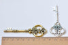 Crown Key Pendants Charms 32x83mm Set of 5 Antique Bronze/Silver/Gold/Copper