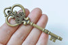 Crown Key Pendants Charms 32x83mm Set of 5 Antique Bronze/Silver/Gold/Copper