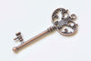 5 pcs Filigree Crown Skeleton Key Pendants Charms 30x69mm Double Sided Antique Bronze/Silver/Copper