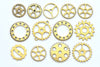 Bulk Gear Charms Collection Antique Gold Wheel Parts Pendants Mixed Style Set of 100 A1027