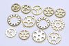 Bulk Gear Charms Collection Antique Gold Wheel Parts Pendants Mixed Style Set of 100 A1027