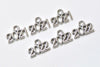 30 pcs Antique Silver New Year 2021 2022 Charms 10x13mm